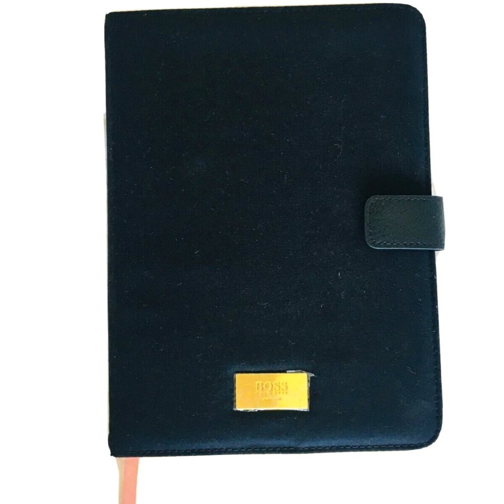 NEW Designer HUGO BOSS Luxe Notebook Journal Office School Notes Diary 6x9" Gold